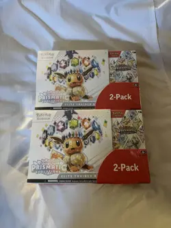 Pokemon Scarlet & Violet Prismatic Evolutions 2 Pack Costco Bundle X 2 - Image 1