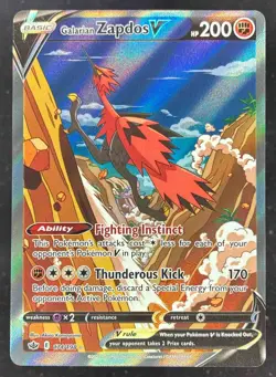 2021 Pokemon Sword & Shield Chilling Reign #174/198 Galarian Zapdos V - Image 1
