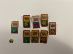 Lot of 8 Pokemon Indigo Johto League 2000 Gym Badge Ename Pins - Image 2