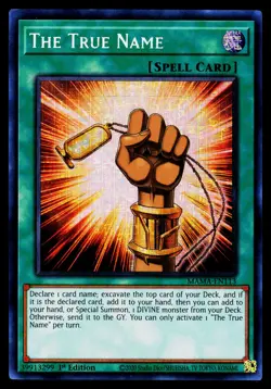 Yugioh! The True Name (Secret Pharaoh's Rare) MAMA-EN113 1st Ed NM/MINT - Image 1