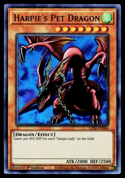 Yugioh! Harpie's Pet Dragon LDS2-EN066 Ultra Rare 1st Ed VLP - Image 1