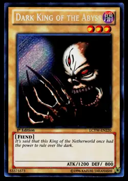 Yugioh! Dark King of the Abyss LCYW-EN220 Secret Rare 1st Ed - Image 1