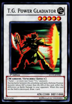 Yugioh! T.G. Power Gladiator EXVC-EN041 Super Rare 1st Ed VLP - Image 1