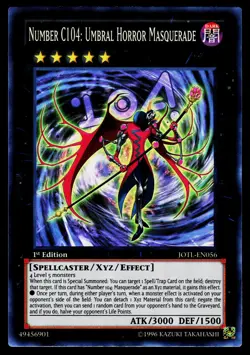 Yugioh! Number C104: Umbral Horror Masquerade JOTL-EN056 Super Rare 1st Ed VLP - Image 1