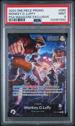 2024 One Piece Promos Monkey D. Luffy #060 PSA Magazine Exclusive PSA 9 MINT - Image 1