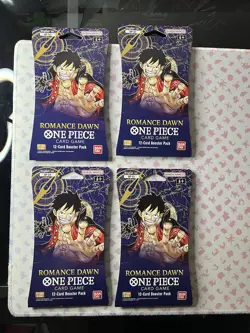 4x Pre-Errata Romance Dawn Sleeved Booster Packs OP-01 One Piece TCG - Image 2