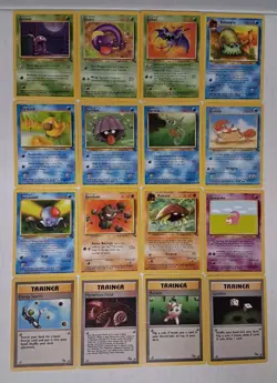Pokemon Fossil Set Complete Common 16 Card Lot VTG WOTC MP - Image 1