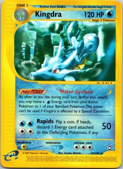 Pokemon TCG Cards Kingdra 19/147 Aquapolis Rare Non Holo 2002 NM - Image 1