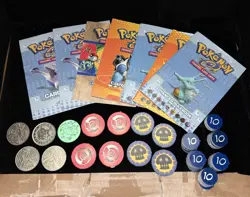 Vintage Pokemon TCG WotC Lot - Rulebooks, Card Lists, Coins, Damage Counters - Image 1