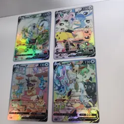 Lot of 4 Custom holo Eevee V Pokemon Trading Card sleeved & top loaded CUSTOM - Image 3