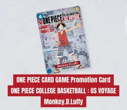 One Piece Monkey.D.Luffy US College Basketball Rutgers Promo Card PRESALE - Image 2