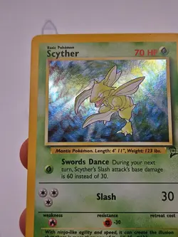 Scyther 2000 Pokemon Base Set 2 Unlimited Card Rare Holo 17/130 - LP - Image 4