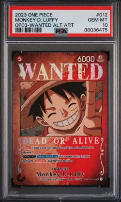 PSA 10 Monkey D Luffy ST01-012 OP03 Wanted Alt Art One Piece Card English - Image 1