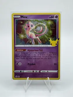 Pokemon Mew TCG Card Celebrations 011/025 Holo Rare 2021 25th Anniversary - Image 1