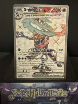 Pokemon Card Greninja EX 198/167 Twilight Masquerade Ultra Rare Near Mint - Image 1