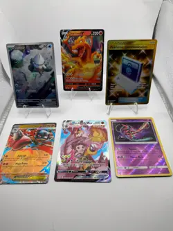 Pokemon TCG Trading Card Lot - 6 Cards Charizard V Pokemon Communication Deoxys - Image 1