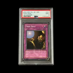 Yu-Gi-Oh! Slab Trap Hole 1st Edition SDY-027 PSA 9 Mint 2002 - Image 1