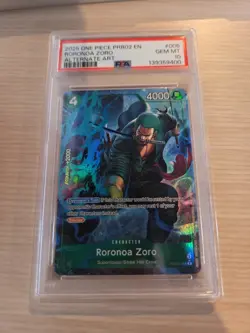 2025 ONE PIECE PREMIUM BOOSTER ALTERNATE ART #006 RORONOA ZORO PSA 10 - Image 4