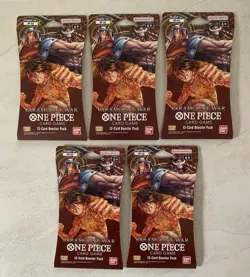 x5 One Piece Card game Paramount War OP-02 Booster Pack Blister Sleeve ENGLISH - Image 1