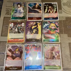 One Piece Tcg Auction Lot!! All Nine Cards Included As Seen Nm 222 - Image 1