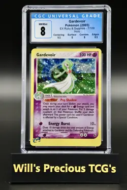 CGC 8 Gardevoir 7/109 EX Ruby & Sapphire 2003 Holo Pokemon Card NM/Mint E Series - Image 1