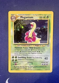 Pokemon TCG Meganium Neo Genesis Holo Unlimited Rare Card 11/111 - Image 1
