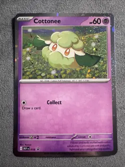 Pokemon 2025 Mega Evolution Black Star Promo Card #018 Cottonee Cosmo Holo - Image 1