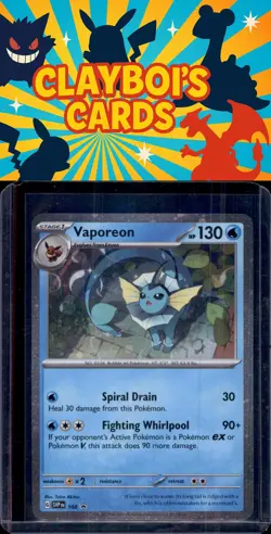 Vaporeon Cosmos Holo SV: Scarlet & Violet Promo Cards 168 Pokemon TCG NM+ - Image 1