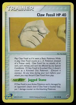 Pokemon Card - Claw Fossil Sandstorm 90/100 Common Reverse Holo - Image 1