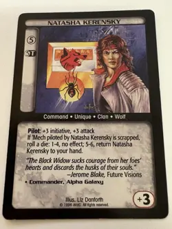 Battletech CCG TCG Card Game Rare Limited Ed Natasha Kerensky PWE TRACKING - Image 1