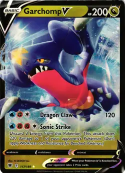 Pokemon TCG Garchomp V 117/189 Astral Radiance Holo Ultra Rare Card 117/189 NM - Image 1