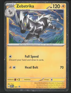 Zebstrika SVP 201 Cosmos Holo Pokemon TCG SV Promo Cards NM - Image 1
