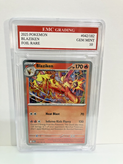 BLAZIKEN #042/182 RARE FOIL Pokemon 2025 Card GRADED 10 MINT TCG CCG - Image 1