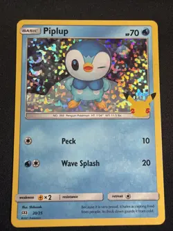 Pokemon TCG 25th Anniversary McDonalds Promo Card - Piplup 20/25 Holo 2021 - Image 2