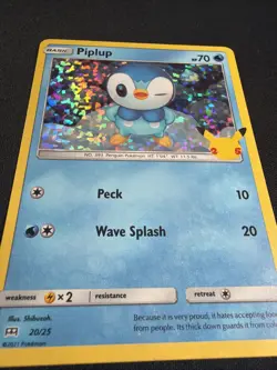 Pokemon TCG 25th Anniversary McDonalds Promo Card - Piplup 20/25 Holo 2021 - Image 3