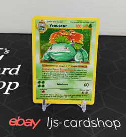 Venusaur Base Set Shadowless 15/102 Holo Rare HP Pokemon Card T1 - Image 1