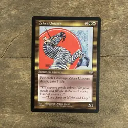 Zebra Unicorn NM Mirage 1996 Magic the Gathering MTG TCG - Image 1