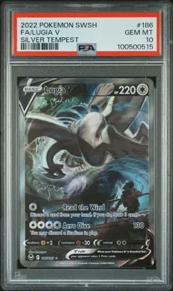 2022 Pokemon Silver Tempest Lugia V #186 Full Alt Art PSA 10 - Image 1