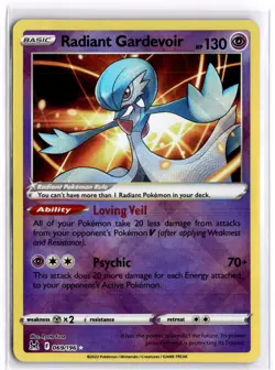 Pokemon TCG Radiant Gardevoir Sword & Shield - Lost Origin 069/196 Reverse Holo - Image 1