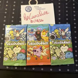 POKIEBUBIES SEALED LOT 3 PACKS !! Pokemon Fan Art Made Set 1st Edition - Image 1