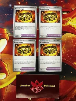 x4 Playset Brave Bangle - 080/086 White Flare Uncommon Pokemon - NM/MINT - Image 1