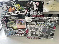 Pokemon Scarlet and Violet Black Bolt and White Flare Poster Collection Sealed - Image 1