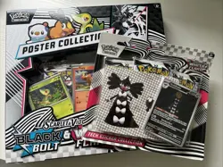 Pokemon Scarlet and Violet Black Bolt and White Flare Poster Collection Sealed - Image 4