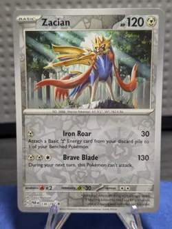 Pokemon TCG Zacian 136/182 Sv04: Paradox Rift Reverse Holo NM - Image 1