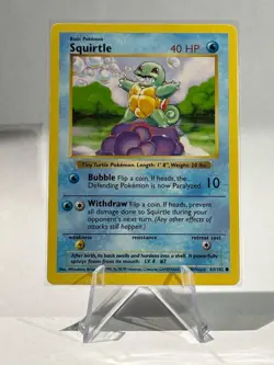 Pokemon- Squirtle -Base Set 63/102 Shadowless NM- LP - Image 1