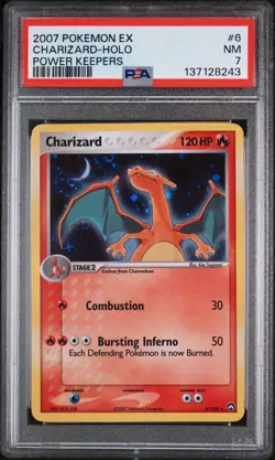 2007 Pokemon EX Power Keepers Charizard Holo #6 - PSA 7 NM - Vintage - Image 3