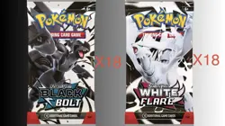 36 Pokemon White Flare Black Bolt Booster Packs Sealed SV11B SV11W 18 Of Each - Image 1