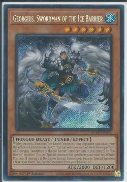 Yugioh! Georgius, Swordman of the Ice Barrier - BLTR-EN006 - Secret Rare - 1st E - Image 1