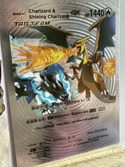 Charizard Shining Charizard Tag Team Silver foil Fan Art 🖼 Hp720 card NM - Image 2