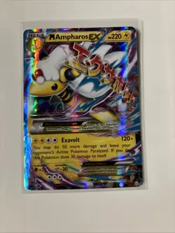 Pokemon TCG M Ampharos EX 28/98 XY Ancient Origins Ultra Rare Card - Image 1